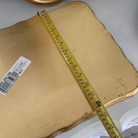 R+D. Lab Sara tray black gold wooden made in Italy hand made modern glam - Picture 8 of 14